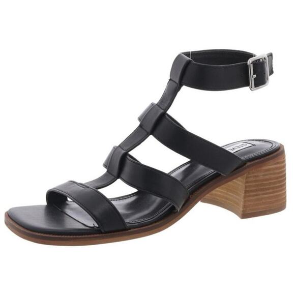 Steve Madden Rory Womens Sandals Square Toe Vegan Leather Block Heel 8.5 M - Picture 1 of 9